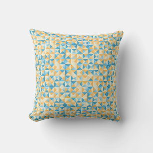 Mosaik i blått och orange kudde