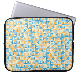 Mosaik i blått och orange laptop sleeve
