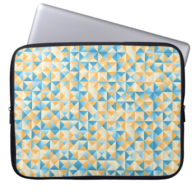 Mosaik i blått och orange laptop sleeve (Framsidan)
