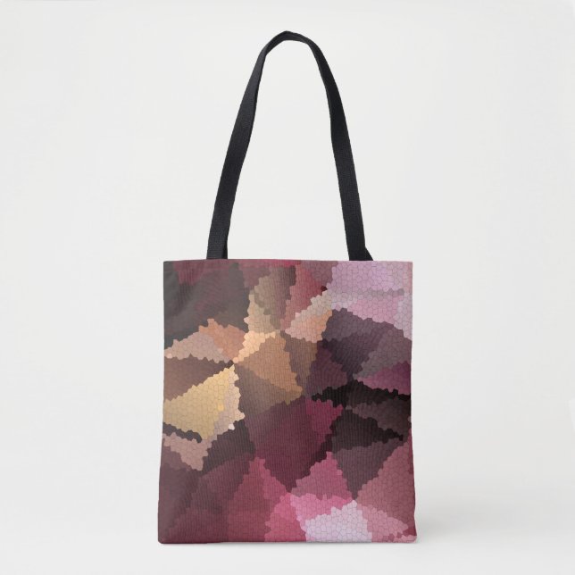 Mosaik i brun rosa och gult färg tygkasse (Framsida)