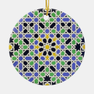 Mosaik i dado av dörren i korridoren av tvåna julgransprydnad keramik