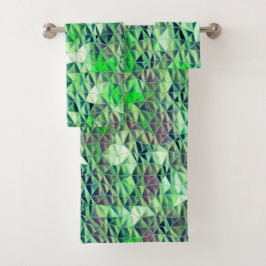 Mosaik i grönaktiga trianglar med övertoningstoner