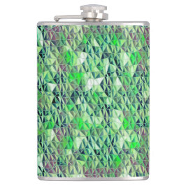 Mosaik i grönaktiga trianglar med övertoningstoner fickplunta