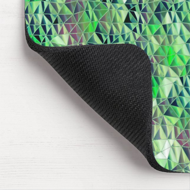 Mosaik i grönaktiga trianglar med övertoningstoner musmatta (Hörn)