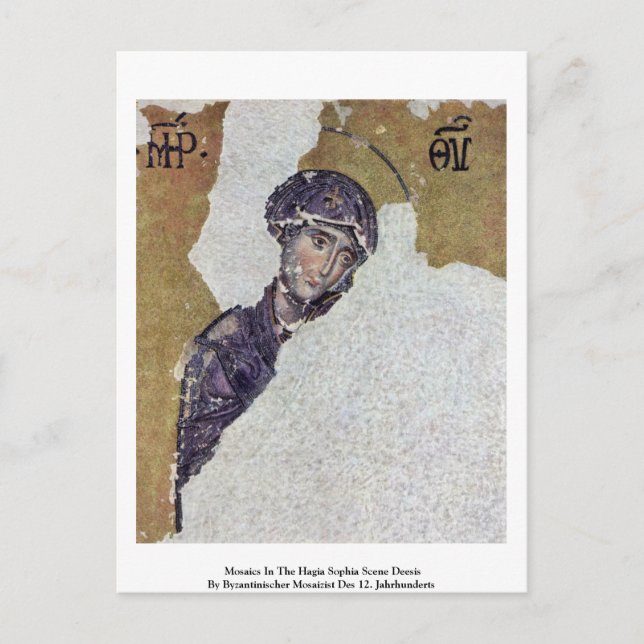 Mosaik i Hagia Sophia Scene Deesis Vykort (Framsida)