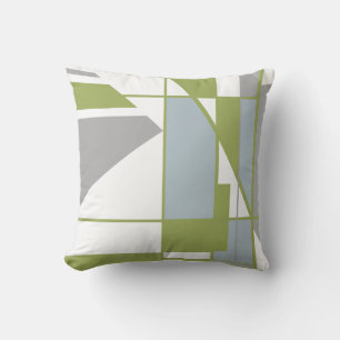 Mosaik i Olive Grått White Geometric MCM-utseende Kudde