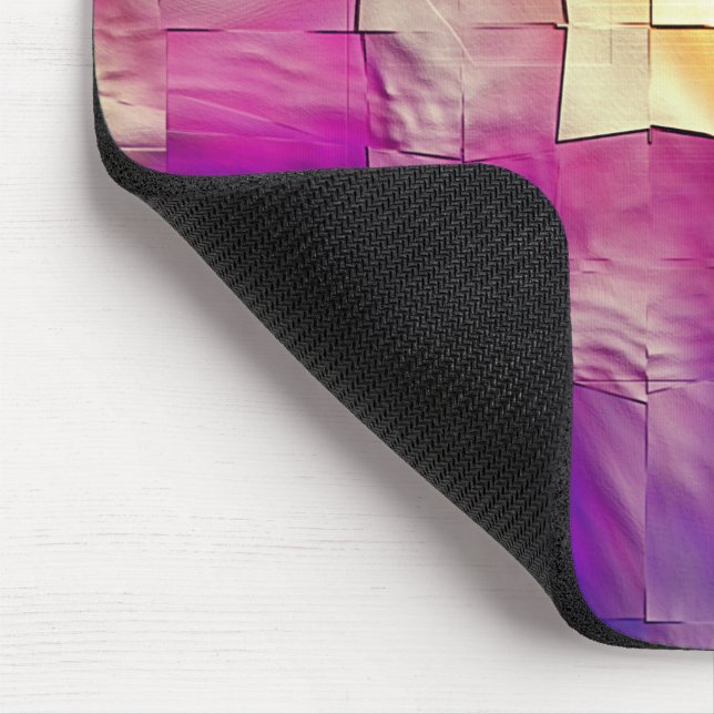 Mosaik i struktur i rosa gult och mjuk sågad musmatta (Hörn)