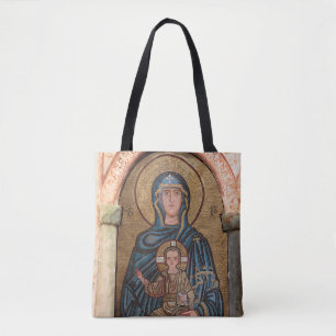 Mosaik Jungfru Maria och Jesus Tygkasse