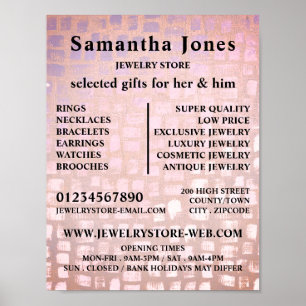 Mosaik, juvelerarbutiksreklam poster