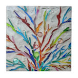Mosaik Kakelplatta<br><div class="desc">Denna unika keramiska bricka dekoreras med en färgstark,  rustisk,  botanisk mosaik. Original Mosaic © Michele Davies.</div>