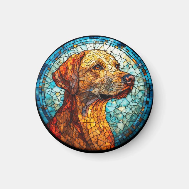 🌸 Mosaik Labrador Färg Pop Glädjefull Hemstil 🌸 Magnet (Framsidan)
