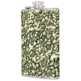 Mosaik lagrar i rått grönt sepia och gnistra fickplunta