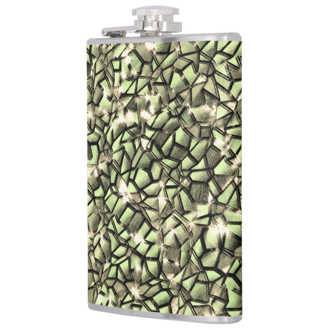 Mosaik lagrar i rått grönt sepia och gnistra fickplunta (Vänster)