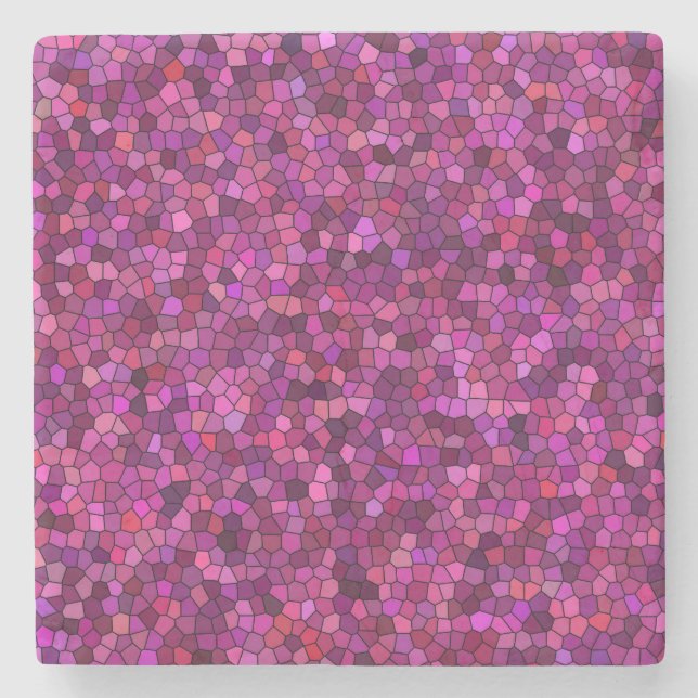 Mosaik Lilas Rosa Stenunderlägg (Framsidan)