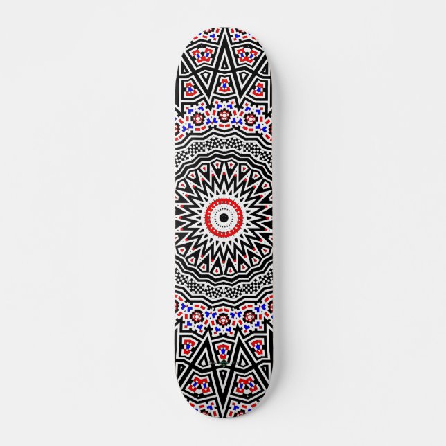 Mosaik Mandala Mini Skateboard Bräda 18,5 Cm (Framsida)
