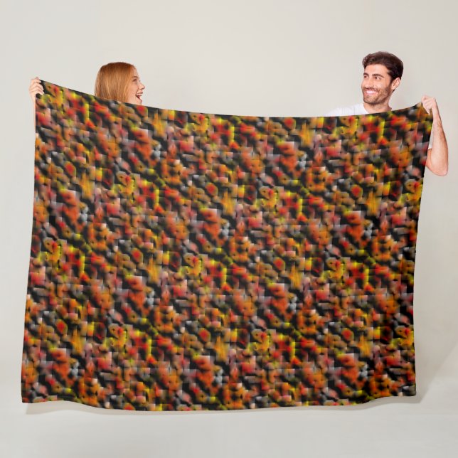 Mosaik med en blandning av röda och skurna överton fleecefilt (På plats)