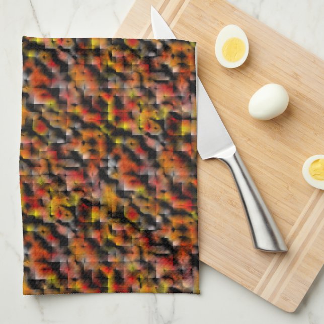 Mosaik med en blandning av röda och skurna överton kökshandduk (Vikt i Fjärdedel)