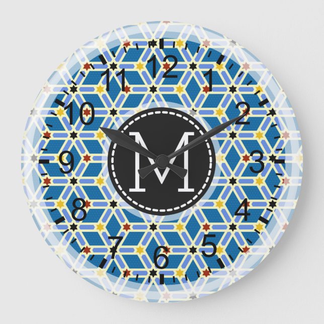 Mosaik Modern Monogram #2 Stor Klocka (Framsida)