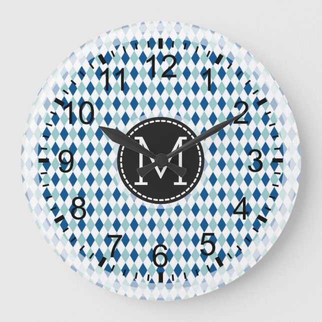 Mosaik Modern Monogram #6 Stor Klocka (Framsida)
