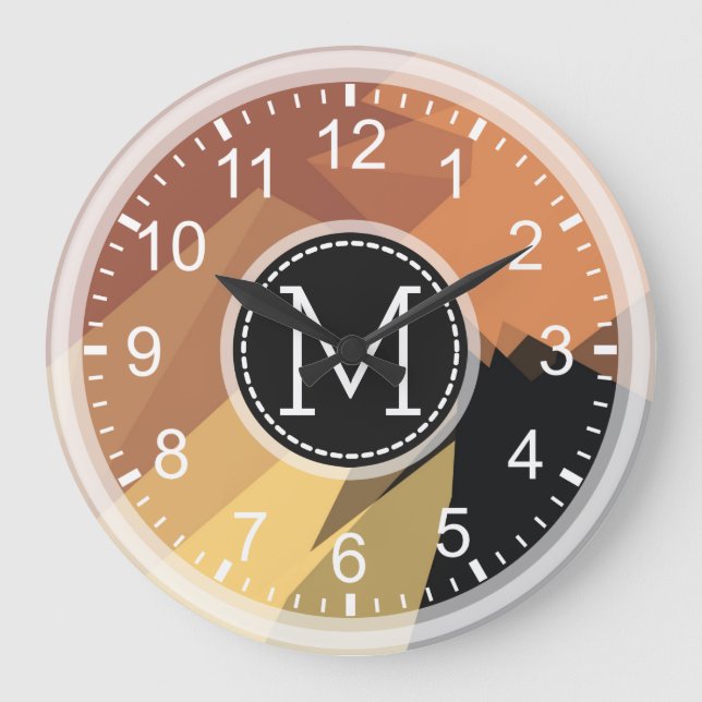 Mosaik Modern Monogram Stor Klocka (Framsida)