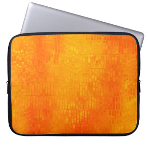 Mosaik orange med ljusa abstrakter med glober laptop fodral
