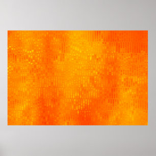 Mosaik orange med ljusa abstrakter med glober poster