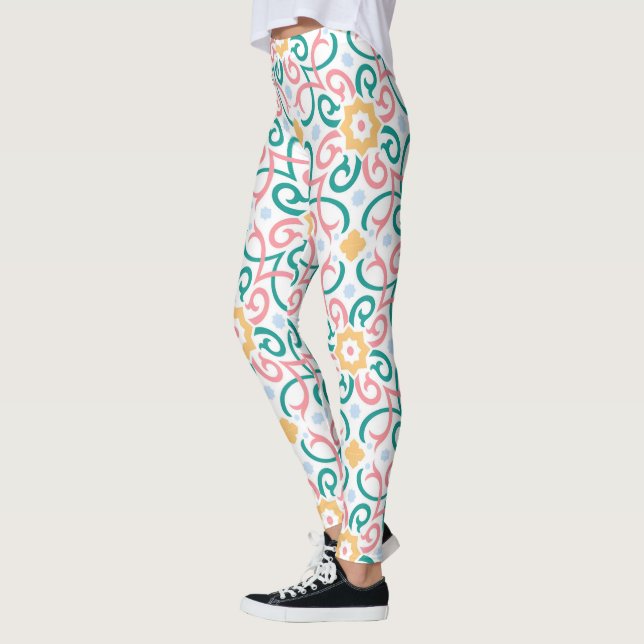 Mosaik/pastel/vår Leggings (Vänster)