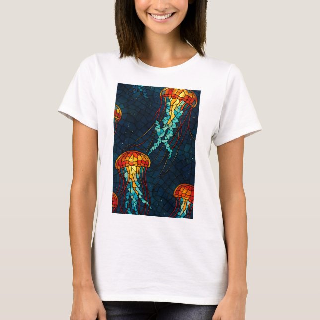 Mosaik-Quallen T Shirt (Framsida)