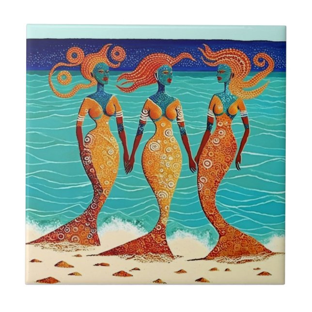 Mosaik Sjömans på egyptisk sand Kakelplatta (Framsidan)
