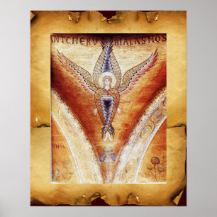 MOSAIKÄNGEL, Brun Pergament Poster