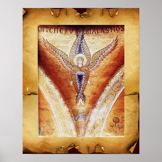 MOSAIKÄNGEL, Brun Pergament Poster (Framsidan)