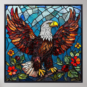 🦅 Mosaikbild Vithövdad Örn Väggkonst För Patrioti