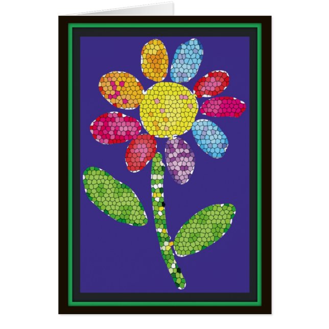 mosaikblomma hälsningskort (Framsidan)