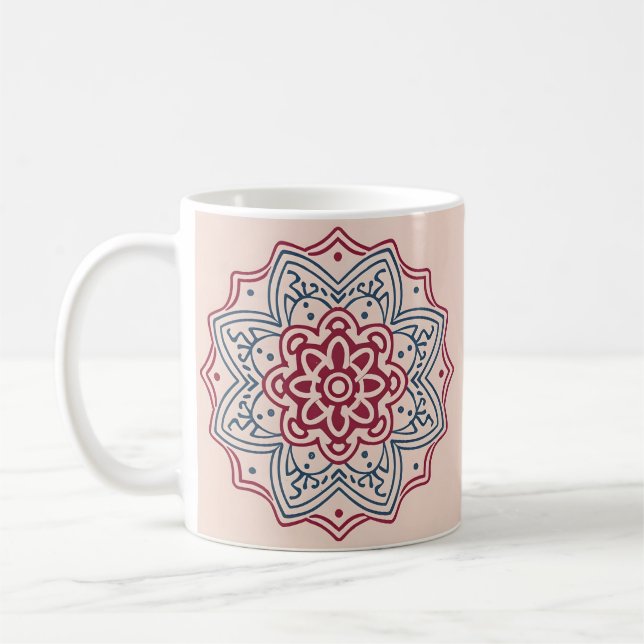 mosaikcirkel. mandala kaffemugg (Vänster)