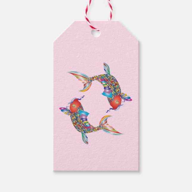 Mosaikfisk på rosa presentetikett (Framsidan)