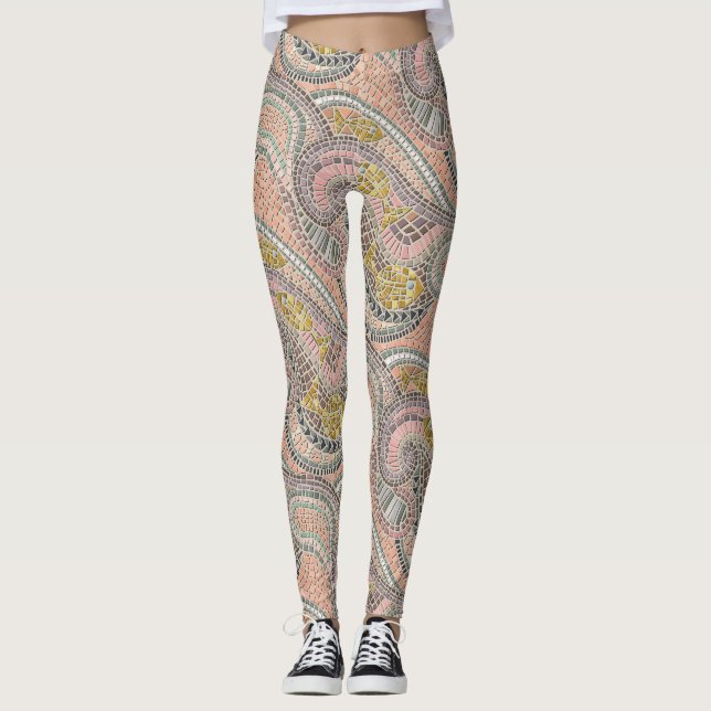 mosaikfiskpastel leggings (Framsida)