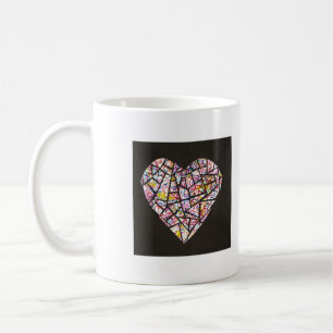 mosaikhjärtamugg kaffemugg