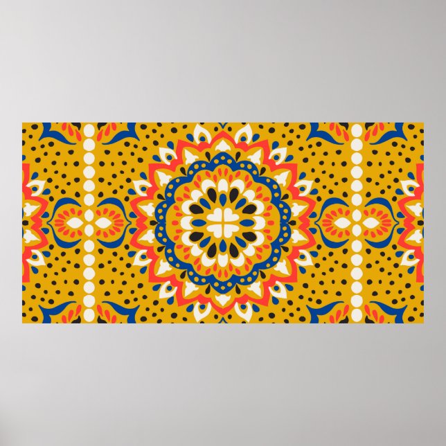 Mosaikillustration av marockansk plattmosaik mönst poster (Framsidan)