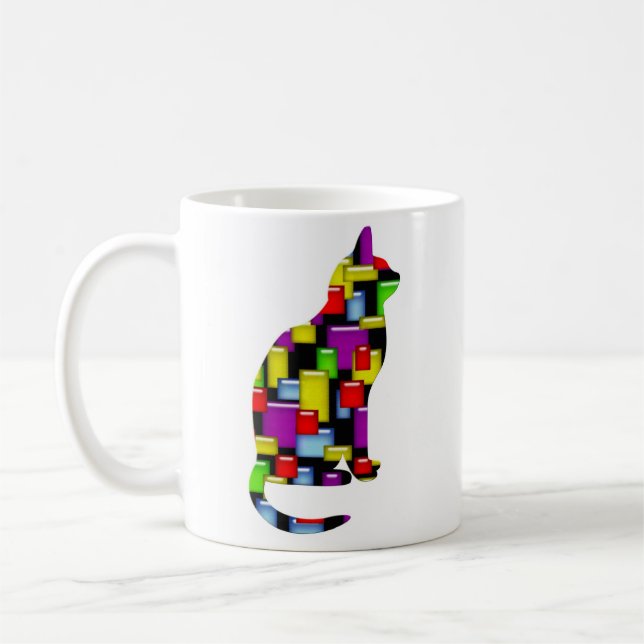 mosaikkkatt kaffemugg (Vänster)