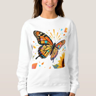 Mosaikmonarkfjäril soluppgångskonst t shirt