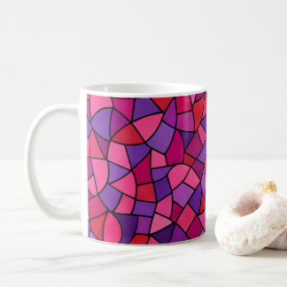 Mosaikmönster rosa magenta lila kaffemugg