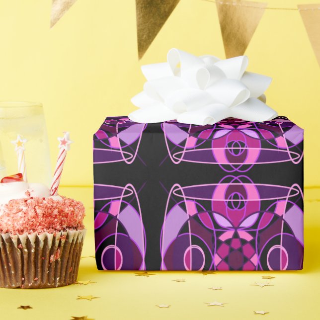 Mosaikplattor för rosa och lila abstrakt presentpapper (Födelsedagsfest)