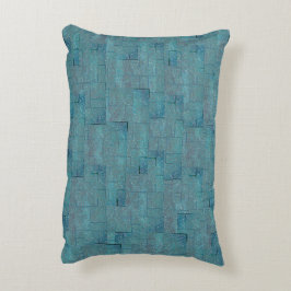 Mosaikskärningar med cyan till grått struktur prydnadskudde