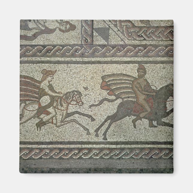 Mosaiktrottoaren från den romerska villan vid låg magnet (Framsidan)