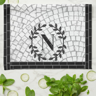 Mosaiktryck monogram kökshandduk