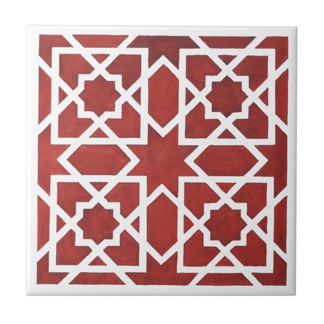 Mosaïque andalouse rouge SEVILLE Kakelplatta (Framsidan)