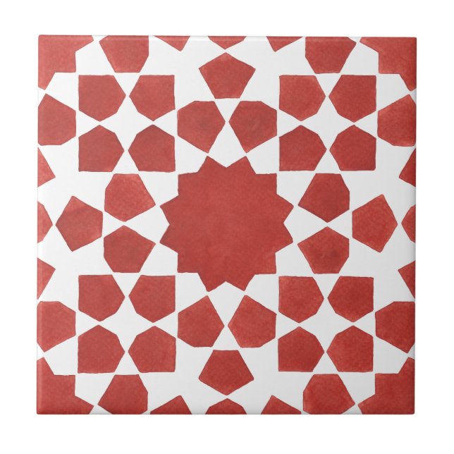 mosaïque marocaine rouge MAMLUK Kakelplatta (Framsidan)