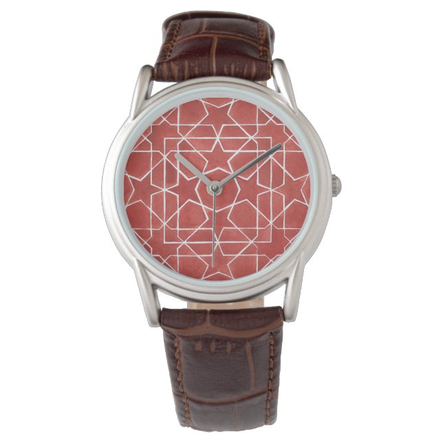 Mosaïque marocaine rouge ROSETTE Armbandsur (Framsida)
