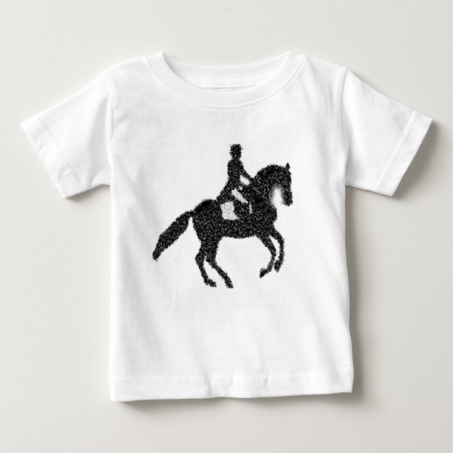 Mosaisk design för för Dressagehäst och ryttare T-shirt (Framsida)