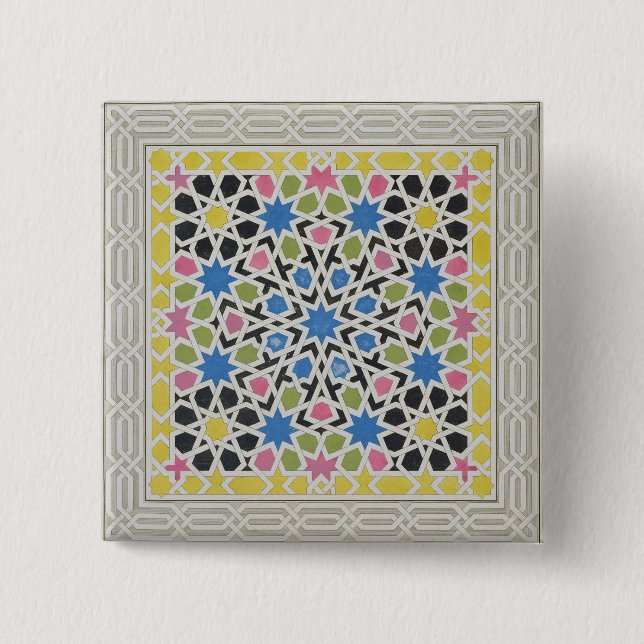 Mosaisk design från Alhambraen, från 'araben Knapp (Framsida)